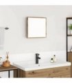 vidaXL LED Bathroom Mirror Wall-mounted Artisan Oak 40 x 37 x 8.5 cm