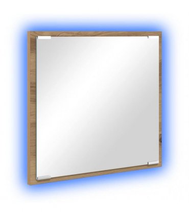 vidaXL LED Bathroom Mirror Wall-mounted Artisan Oak 40 x 37 x 8.5 cm