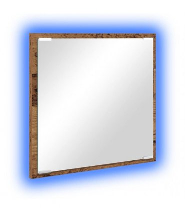 vidaXL LED Bathroom Mirror Old Wood 40 x 37 x 8.5 cm Engineered Wood
