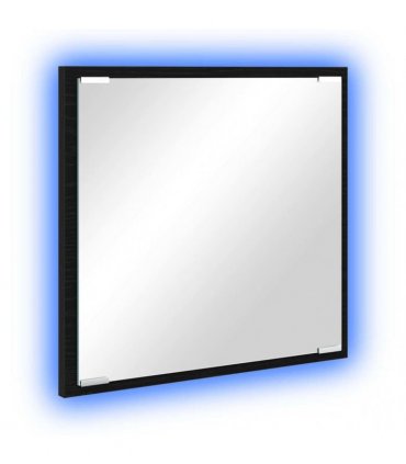 vidaXL LED Bathroom Mirror Black Oak 40 x 37 x 8.5 cm Engineered Wood