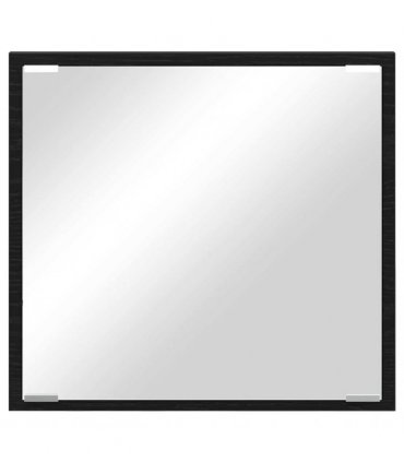 vidaXL LED Bathroom Mirror Black Oak 40 x 37 x 8.5 cm Engineered Wood