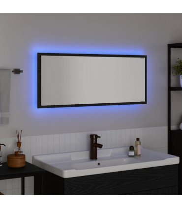 vidaXL Mirror Wall-mounted Black Oak 90 x 8.5 x 37 cm Engineered Wood