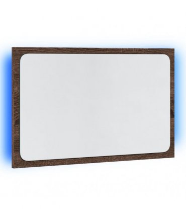 vidaXL LED Bathroom Mirror Brown Oak 60x8.5x38 cm Engineered Wood