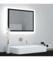 vidaXL LED Bathroom Mirror Black 60x8.5x37 cm Acrylic