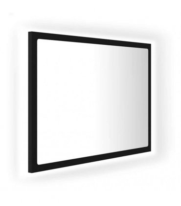 vidaXL LED Bathroom Mirror Black 60x8.5x37 cm Acrylic