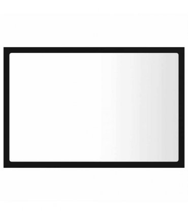 vidaXL LED Bathroom Mirror Black 60x8.5x37 cm Acrylic