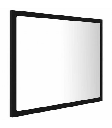 vidaXL LED Bathroom Mirror Black 60x8.5x37 cm Acrylic
