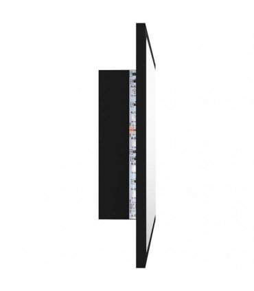 vidaXL LED Bathroom Mirror Black 60x8.5x37 cm Acrylic
