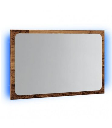 vidaXL Bathroom Mirror with LED Light Old Wood 60x8.5x38 cm