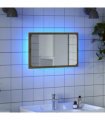 vidaXL Bathroom Mirror with LED Light Artisan Oak 60x8.5x38 cm