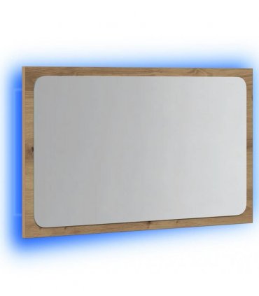 vidaXL Bathroom Mirror with LED Light Artisan Oak 60x8.5x38 cm