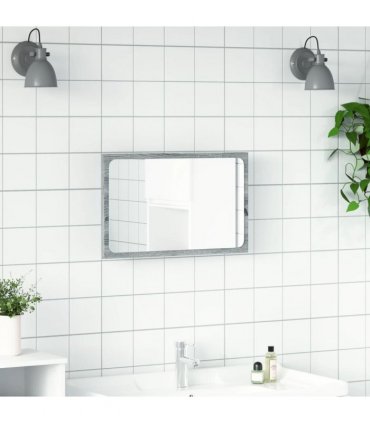 vidaXL LED Bathroom Mirror Grey Sonoma 60x8.5x38 cm Engineered Wood