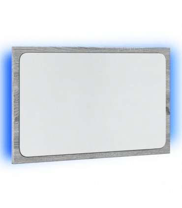 vidaXL LED Bathroom Mirror Grey Sonoma 60x8.5x38 cm Engineered Wood