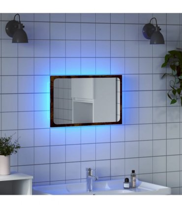 vidaXL LED Bathroom Mirror Sonoma Oak 60x8.5x38 cm Engineered Wood — Colour: smoked oak