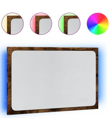 vidaXL LED Bathroom Mirror Sonoma Oak 60x8.5x38 cm Engineered Wood — Colour: smoked oak