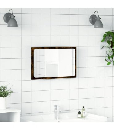 vidaXL LED Bathroom Mirror Sonoma Oak 60x8.5x38 cm Engineered Wood — Colour: smoked oak