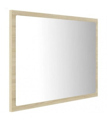 vidaXL LED Bathroom Mirror Sonoma Oak 60x8.5x37 cm Acrylic