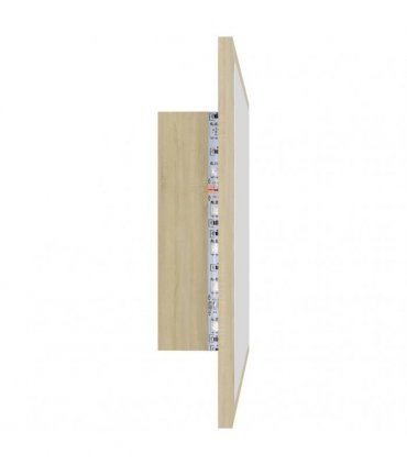 vidaXL LED Bathroom Mirror Sonoma Oak 60x8.5x37 cm Acrylic