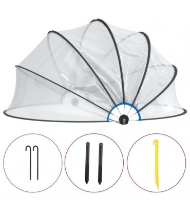 vidaXL Pool Dome Round 376x188 cm PVC — Size: 376 x 188 cm
