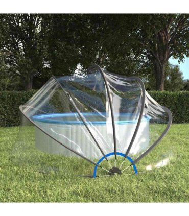 vidaXL Pool Dome Round 406x203 cm PVC — Size: 406 x 203 cm