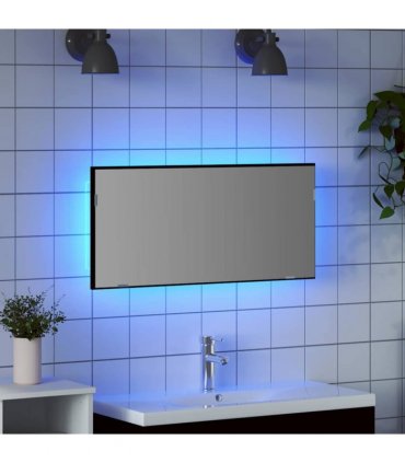 vidaXL Mirror Black oak 80 x 37 cm Glass and Engineered Wood