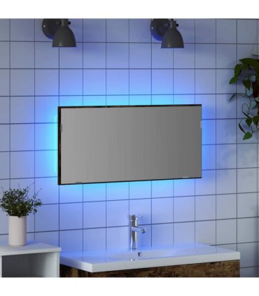 vidaXL Mirror Wall-mounted Brown 80 x 37 cm Glass and Engineered Wood — Colour: Smoked oak