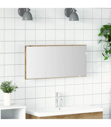vidaXL Mirror Artisan oak 80 x 37 cm Glass and Engineered Wood