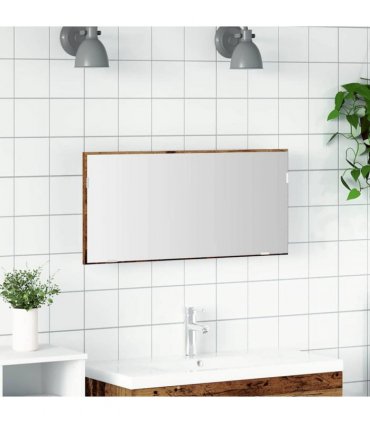vidaXL Mirror Old wood 80 x 37 cm Glass and Engineered Wood