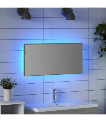 vidaXL Mirror High grey sonoma 80 x 37 cm Glass and Engineered Wood