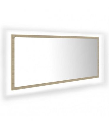 vidaXL LED Bathroom Mirror Sonoma Oak 100x8.5x37 cm Acrylic