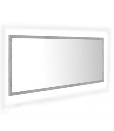 vidaXL LED Bathroom Mirror Concrete Grey 100x8.5x37 cm Acrylic