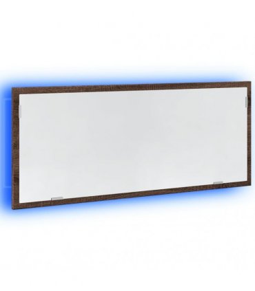 vidaXL LED Bathroom Mirror Brown Oak 100x8.5x37 cm Engineered Wood