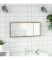 vidaXL LED Bathroom Mirror Artisan Oak 100x8.5x37 cm Engineered Wood