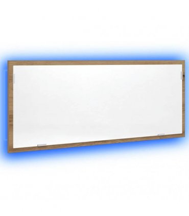 vidaXL LED Bathroom Mirror Artisan Oak 100x8.5x37 cm Engineered Wood