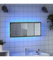 vidaXL LED Bathroom Mirror Old Wood 100x8.5x37 cm Engineered Wood