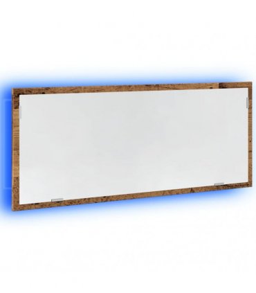 vidaXL LED Bathroom Mirror Old Wood 100x8.5x37 cm Engineered Wood