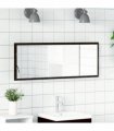vidaXL LED Bathroom Mirror Black Oak 100 x 8.5 x 37 cm Glass