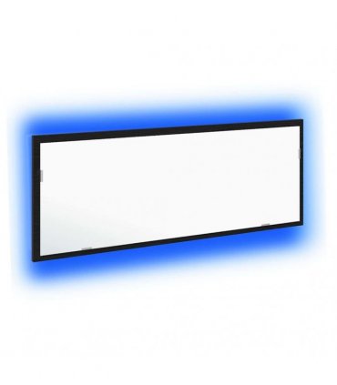 vidaXL LED Bathroom Mirror Black Oak 100 x 8.5 x 37 cm Glass