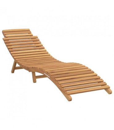 vidaXL Sun Lounger Brown 198 x 55 x 58.5 cm Solid Teak Wood — Size: 185.5 x 55 x 58.5 cm, Model: 1x sunlounger