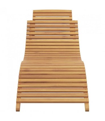vidaXL Sun Lounger Brown 198 x 55 x 58.5 cm Solid Teak Wood — Size: 185.5 x 55 x 58.5 cm, Model: 1x sunlounger