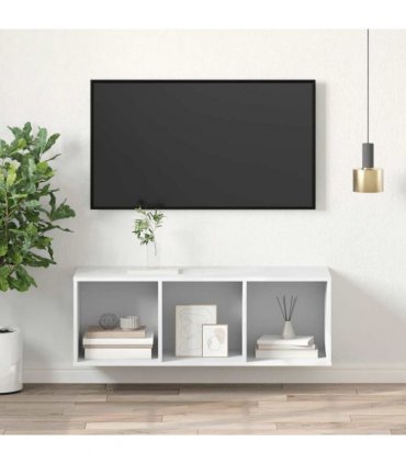 vidaXL Wall-mounted TV Cabinet White 37x37x107 cm Engineered Wood