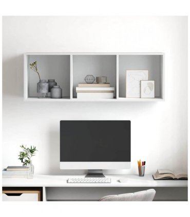 vidaXL Wall-mounted TV Cabinet White 37x37x107 cm Engineered Wood