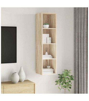 vidaXL Wall-mounted TV Cabinet Sonoma Oak 37x37x142.5 cm Engineered Wood