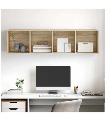 vidaXL Wall-mounted TV Cabinet Sonoma Oak 37x37x142.5 cm Engineered Wood