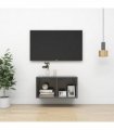 vidaXL Wall-mounted TV Cabinet High Gloss Grey 37x37x72 cm Engineered Wood