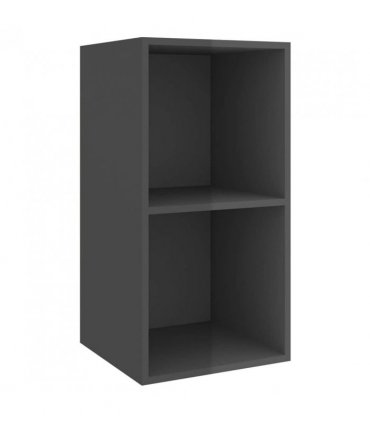 vidaXL Wall-mounted TV Cabinet High Gloss Grey 37x37x72 cm Engineered Wood