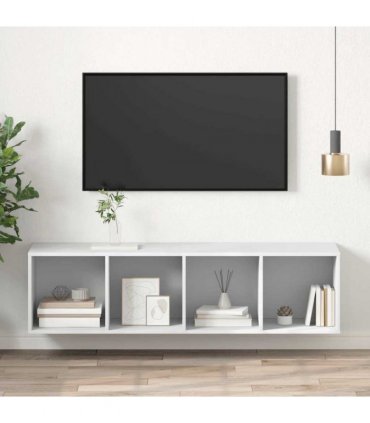vidaXL Wall-mounted TV Cabinet White 37x37x142.5 cm Engineered Wood