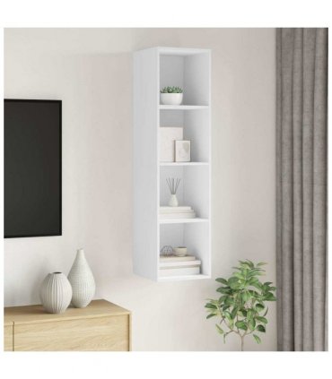 vidaXL Wall-mounted TV Cabinet White 37x37x142.5 cm Engineered Wood