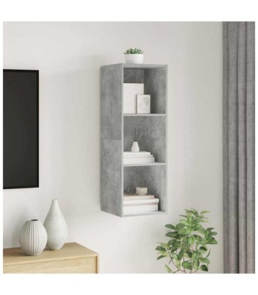 vidaXL Wall-mounted TV Cabinet Concrete Grey 37x37x107 cm Engineered Wood
