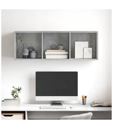 vidaXL Wall-mounted TV Cabinet Concrete Grey 37x37x107 cm Engineered Wood